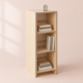 Book Tower in birch plywood, studio photograph