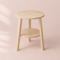 Round Stool Table in birch plywood, studio photograph