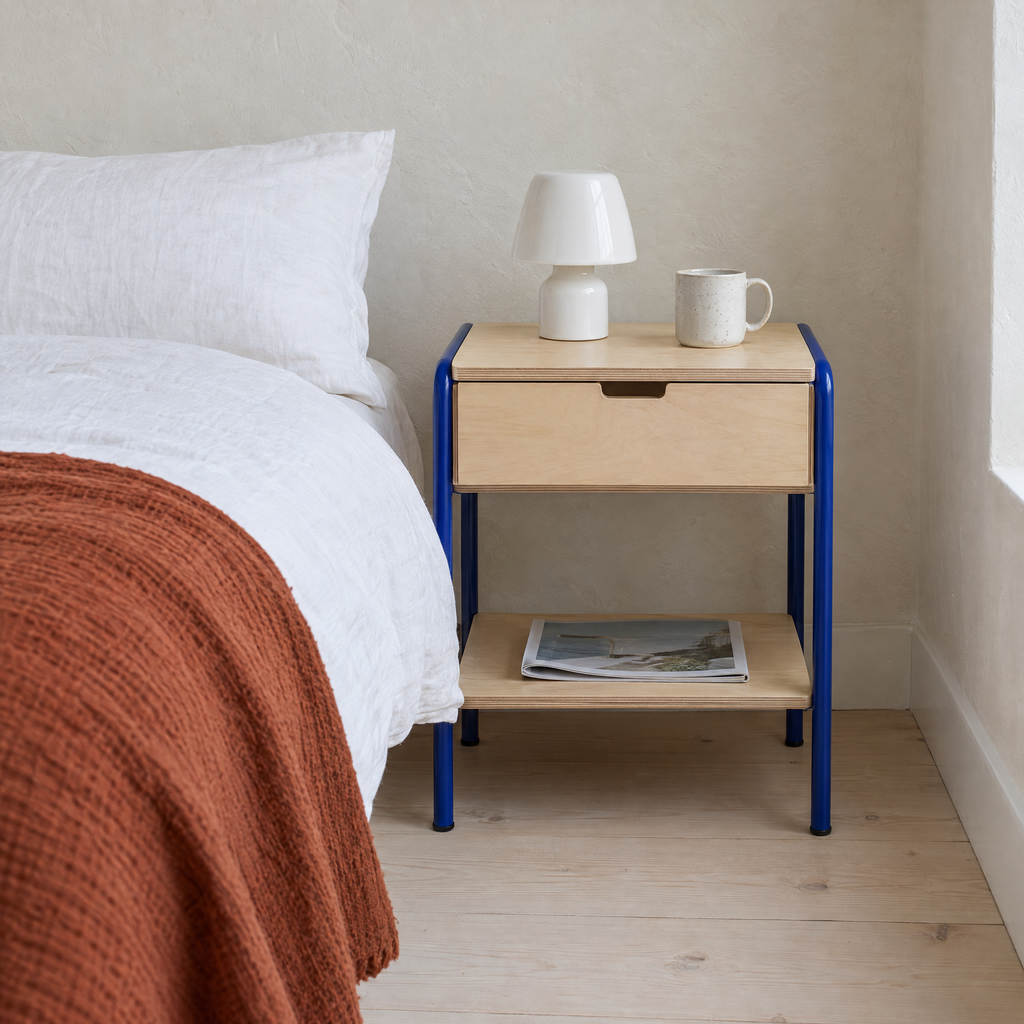 Tube One, Cobalt beside a bed